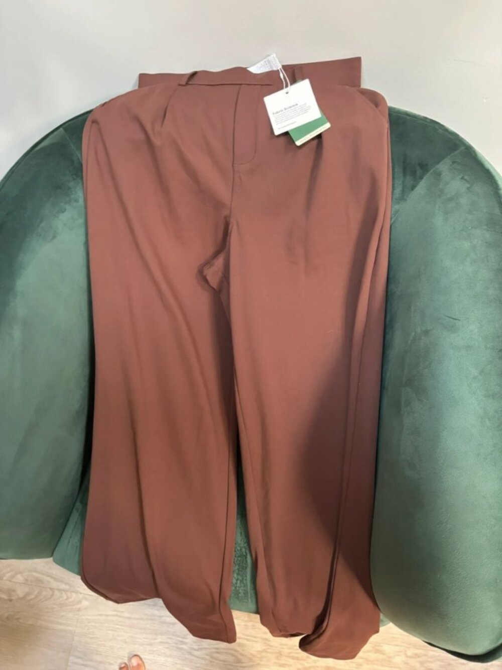 Brown High Waisted Straight Leg Work Pants